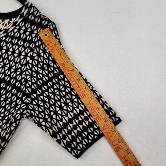 Dressbarn Womens Geometric Print Knit Dress Black Cream Medium - Picture 9 of 11